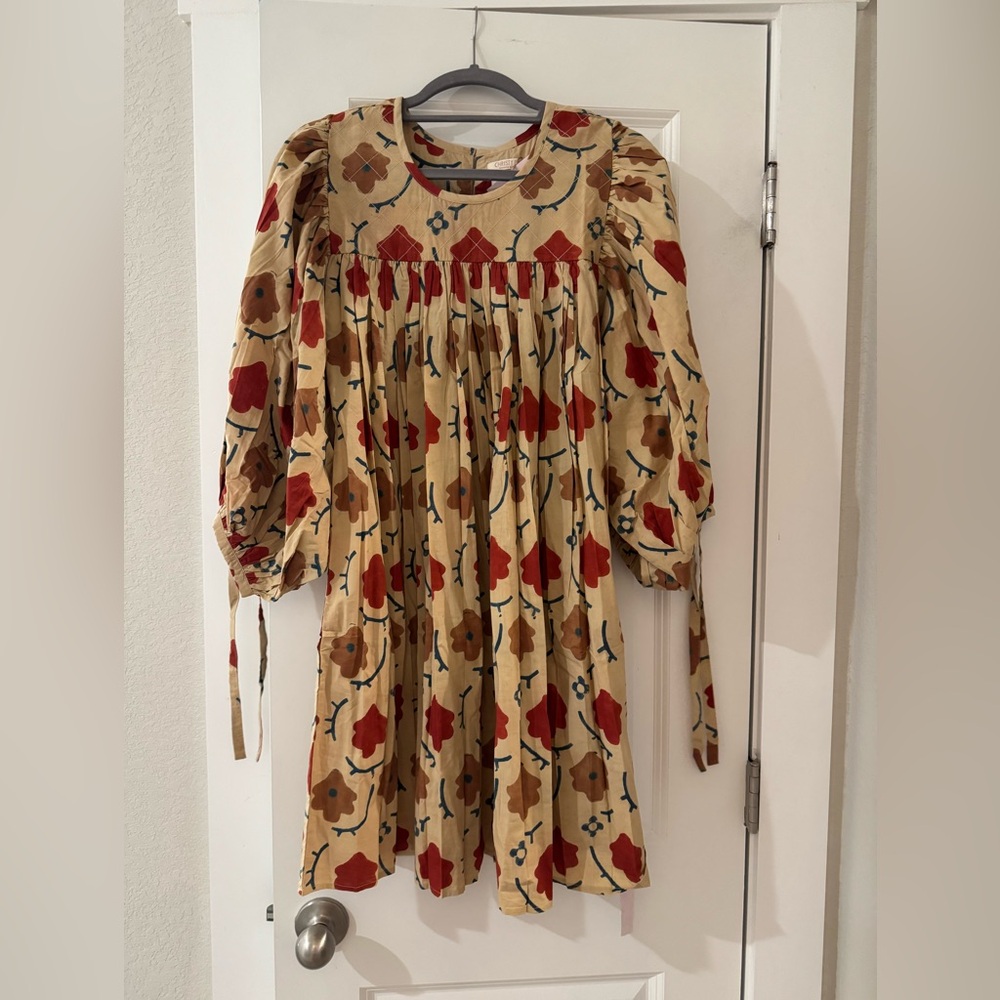 Christy Dawn Floral Mini Dress - Red and Brown